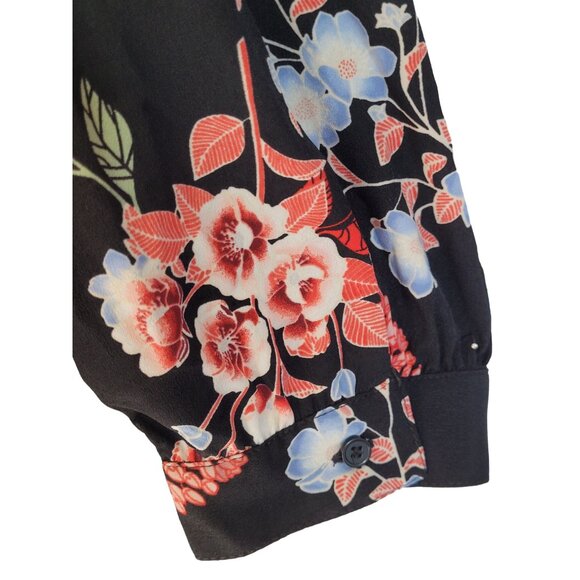 Lane Bryant Womens Floral Tie-Neck Blouse 22/24 Plus Size Long Sleeve Polyester - Picture 3 of 7